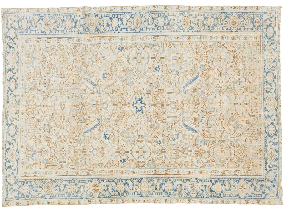 Antique Heriz Wool Rug 7 X 10