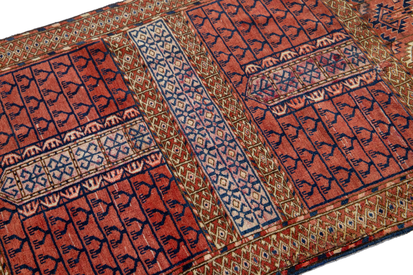Antique Turkmen Wool Rug 3 X 5