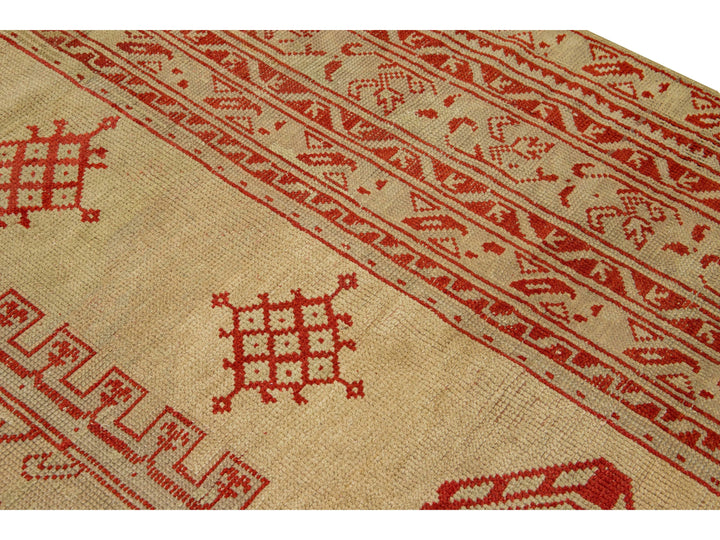 Antique Oushak Wool Rug 15 X 20