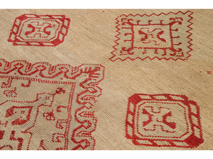 Antique Oushak Wool Rug 15 X 20