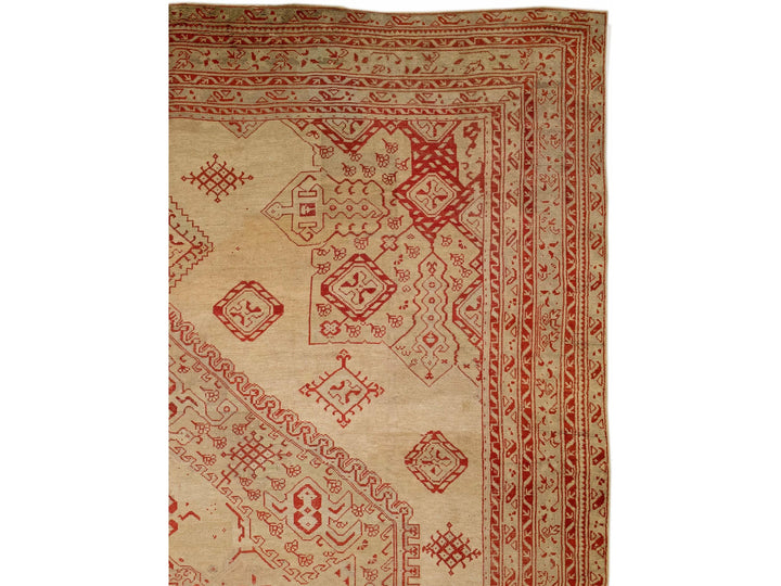 Antique Oushak Wool Rug 15 X 20