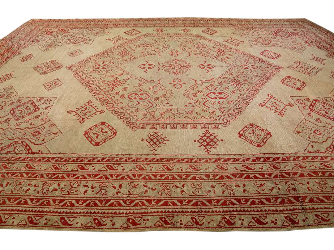 Antique Oushak Wool Rug 15 X 20