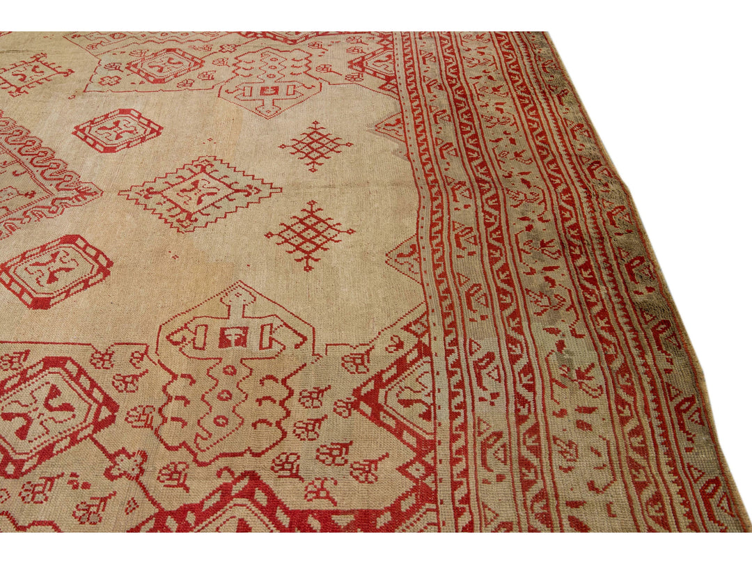 Antique Oushak Wool Rug 15 X 20