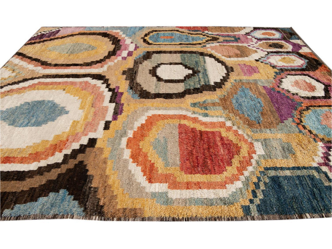 Modern Moroccan Wool Rug 10 X 12