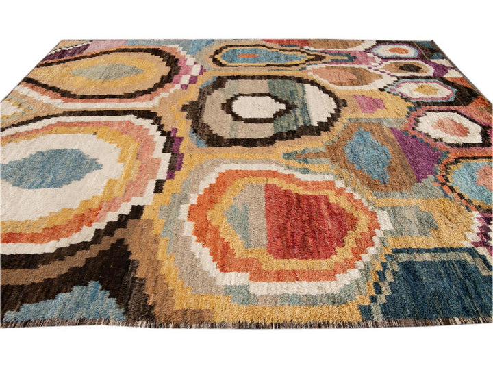 Modern Moroccan Wool Rug 10 X 12