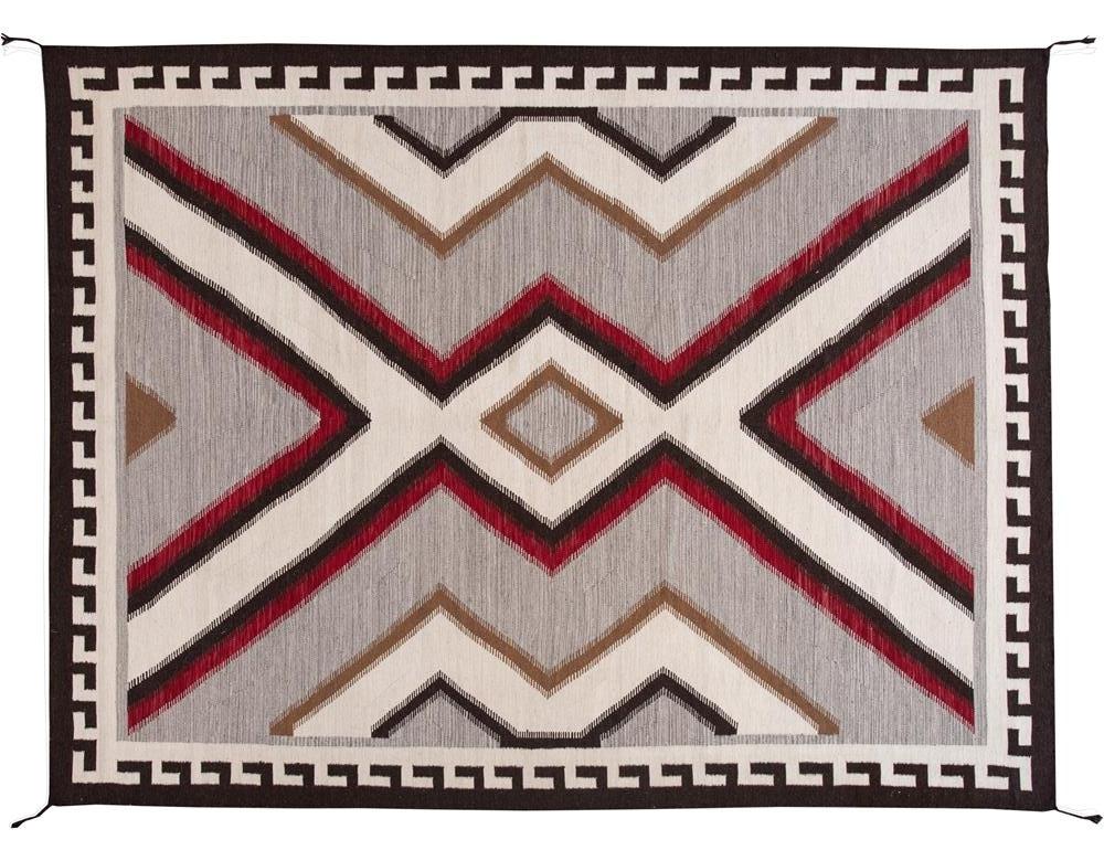 Modern Flat-Weave Navajo Wool Rug 10 X 14