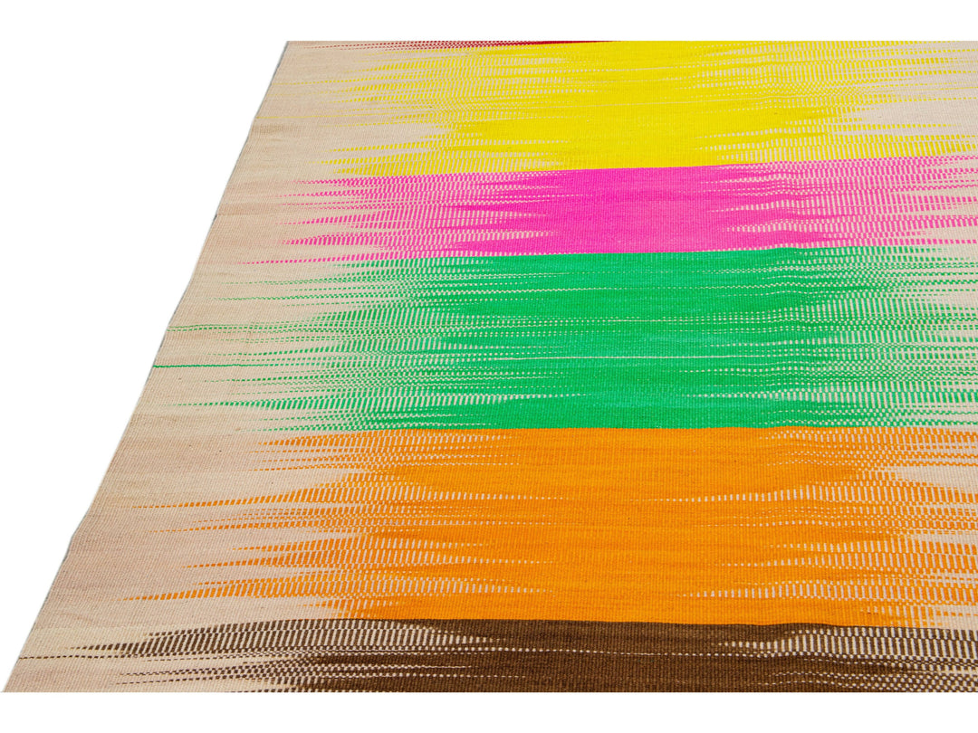 Modern Kilim Wool Rug 10 X 13