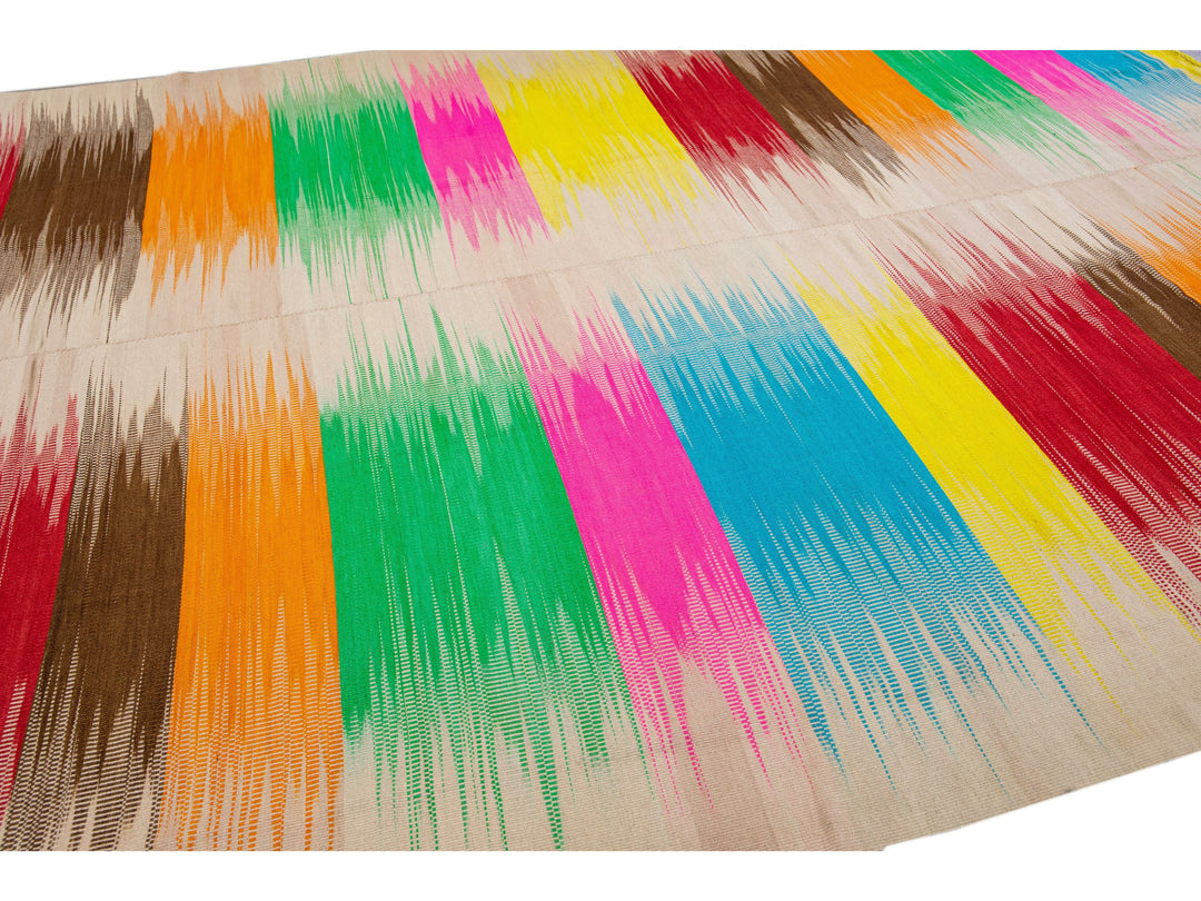 Modern Kilim Wool Rug 10 X 13