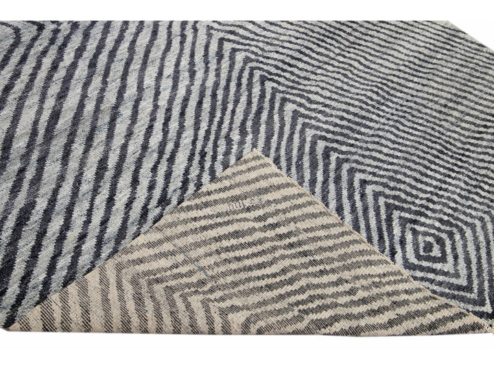 Modern Abstract Wool Rug 9 X 12