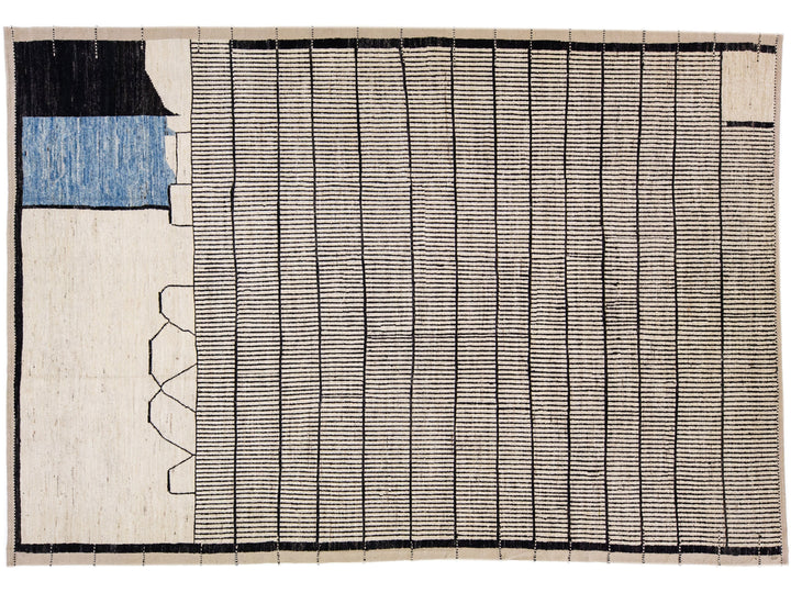 Modern Moroccan Wool Rug 10 X 15