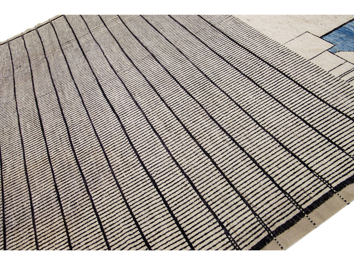 Modern Moroccan Wool Rug 13 X 15