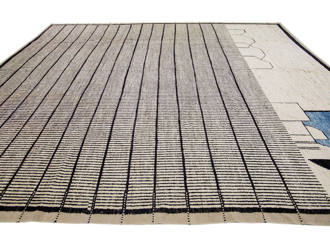 Modern Moroccan Wool Rug 13 X 15