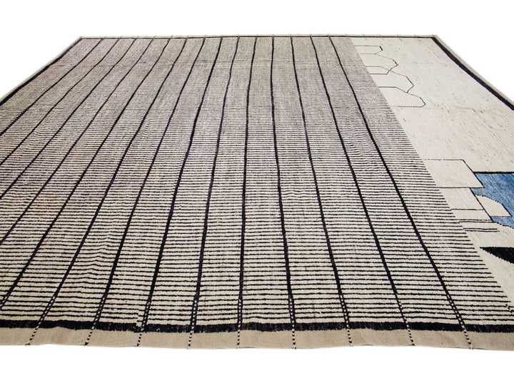 Modern Moroccan Wool Rug 13 X 15