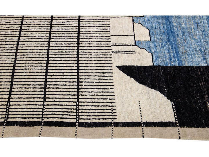 Modern Moroccan Wool Rug 13 X 15