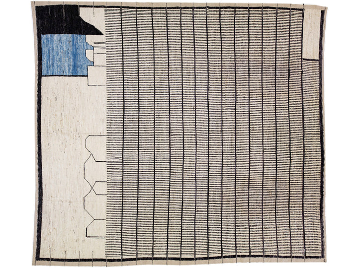 Modern Moroccan Wool Rug 13 X 15