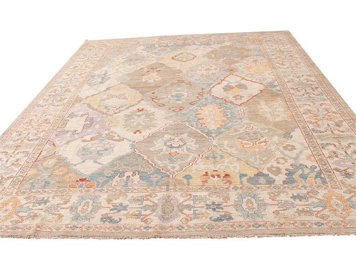 Modern Sultanabad Multicolor Handmade Medallion Floral Wool Rug