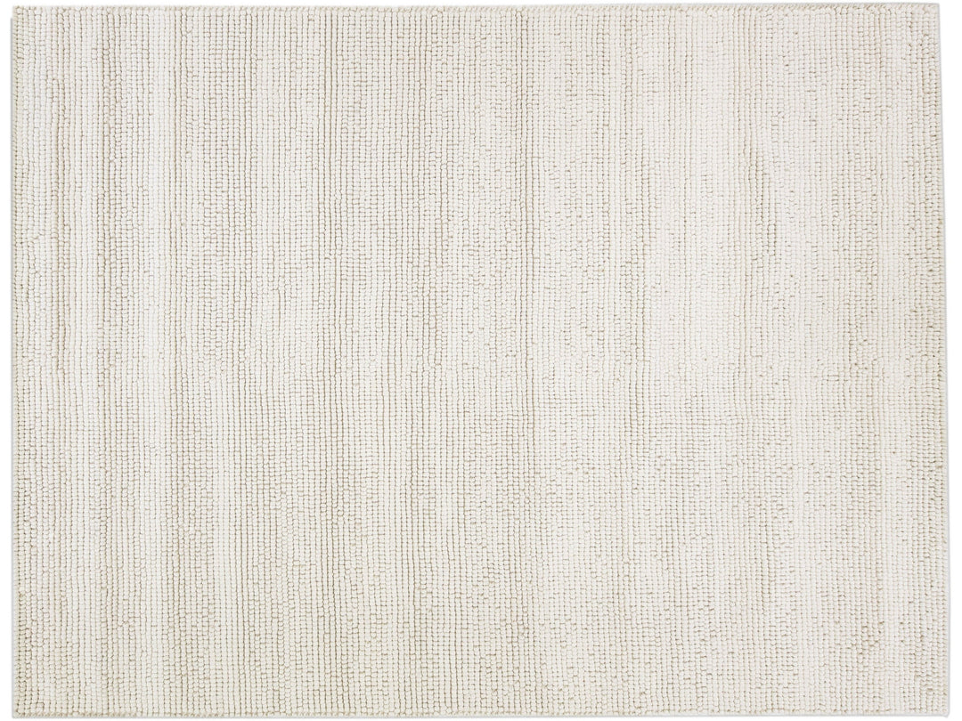 Modern Felted Textuted Ivory Handmade Wool Rug By Apadana