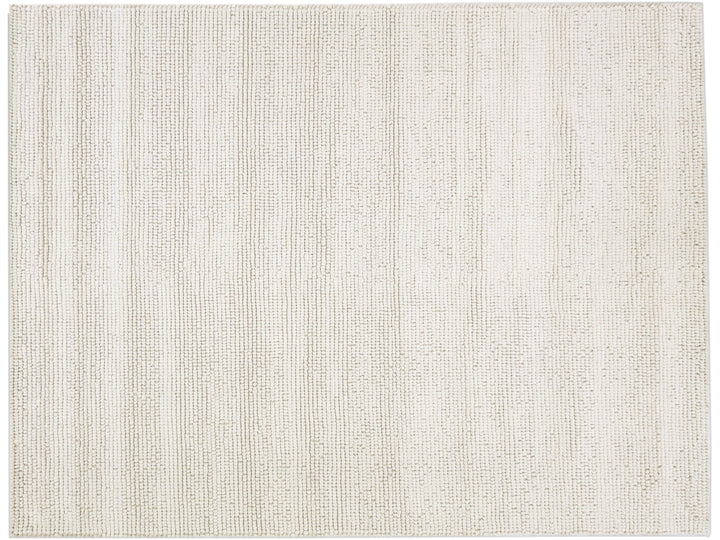 Modern Felted Textuted Ivory Handmade Wool Rug By Apadana