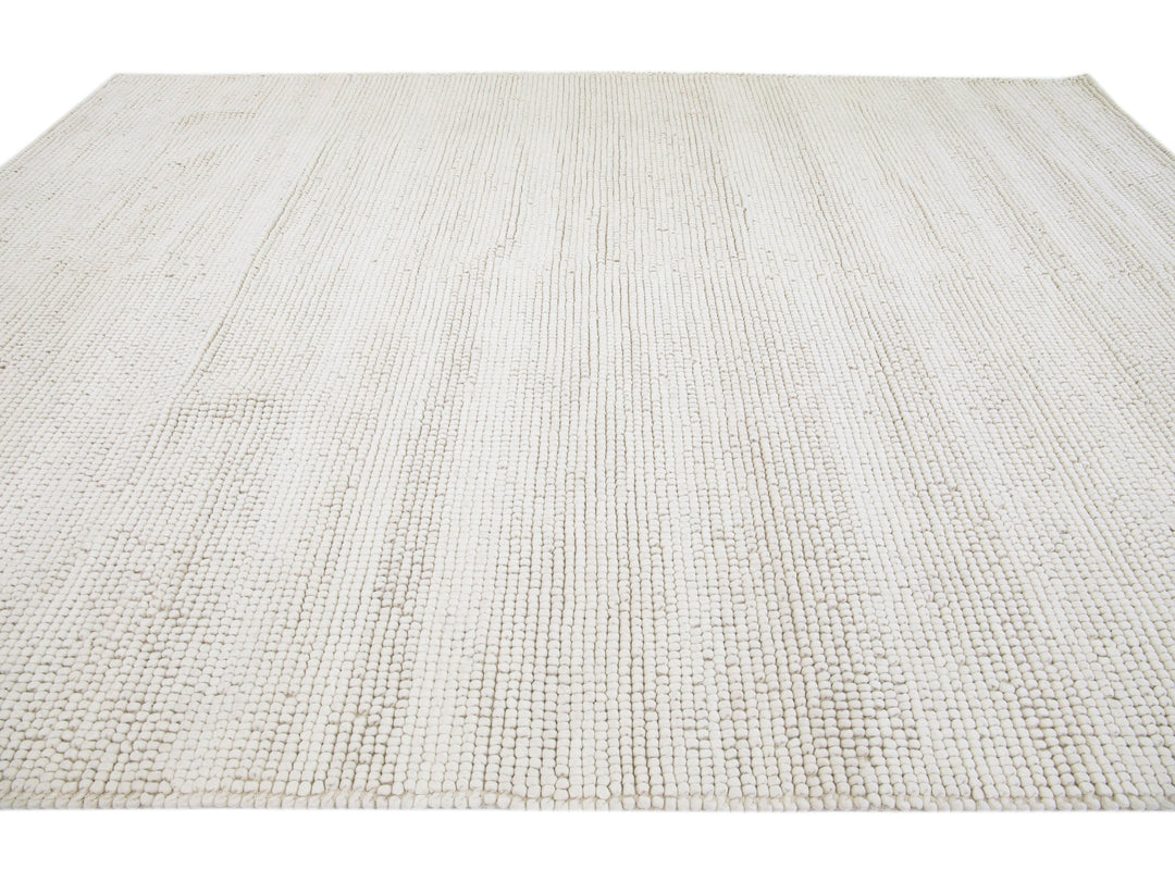 Modern Felted Texture Wool Rug 10 X 14