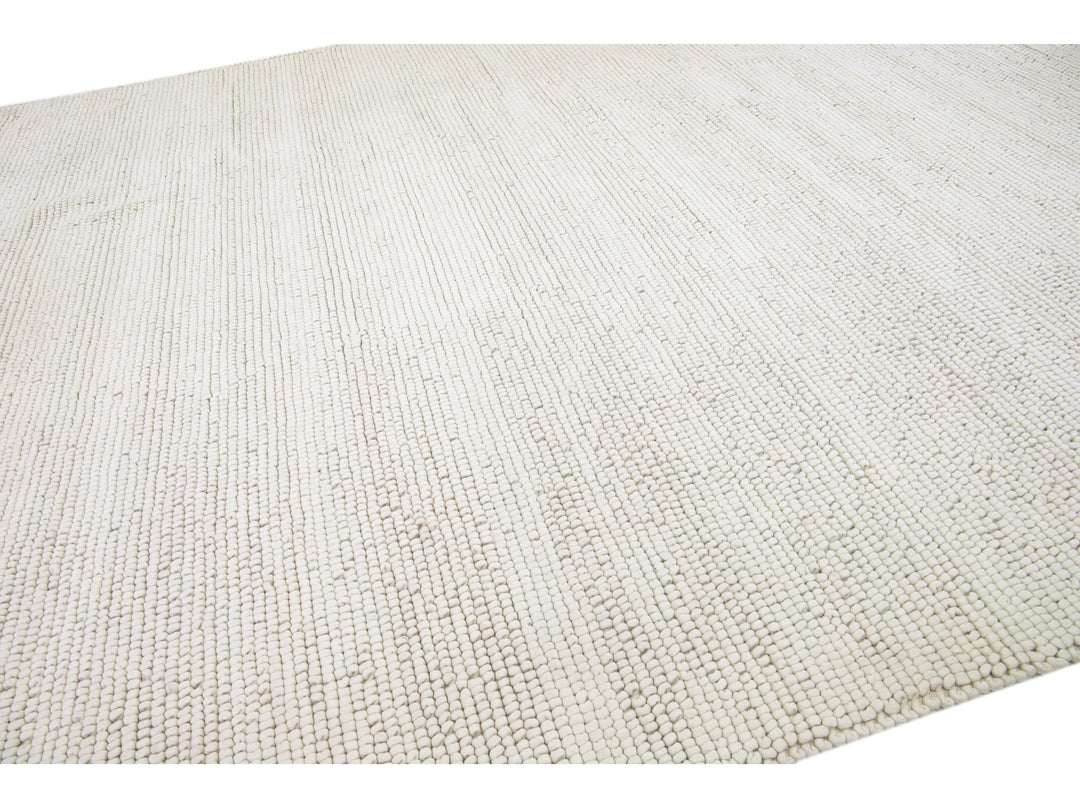 Modern Felted Texture Wool Rug 12 X 15