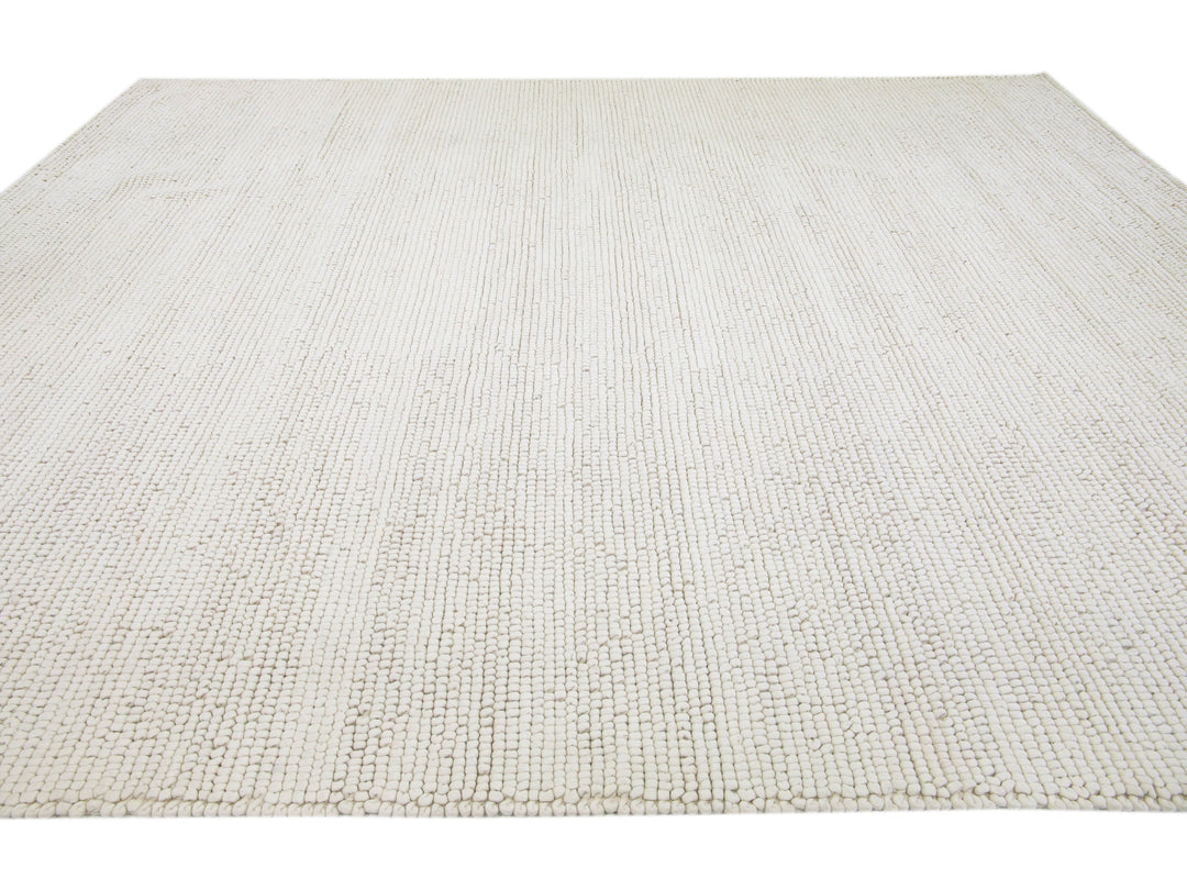 Modern Felted Texture Wool Rug 12 X 15