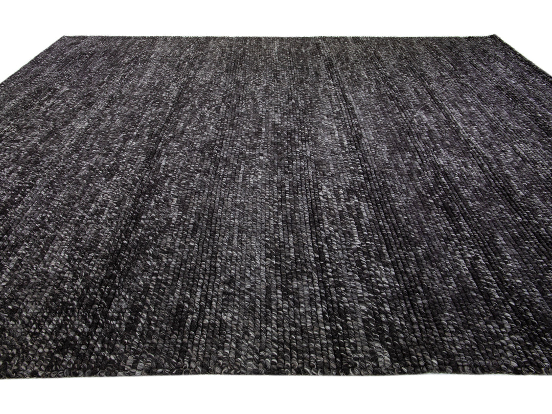 Modern Felted Texture Wool Rug 10 X 14