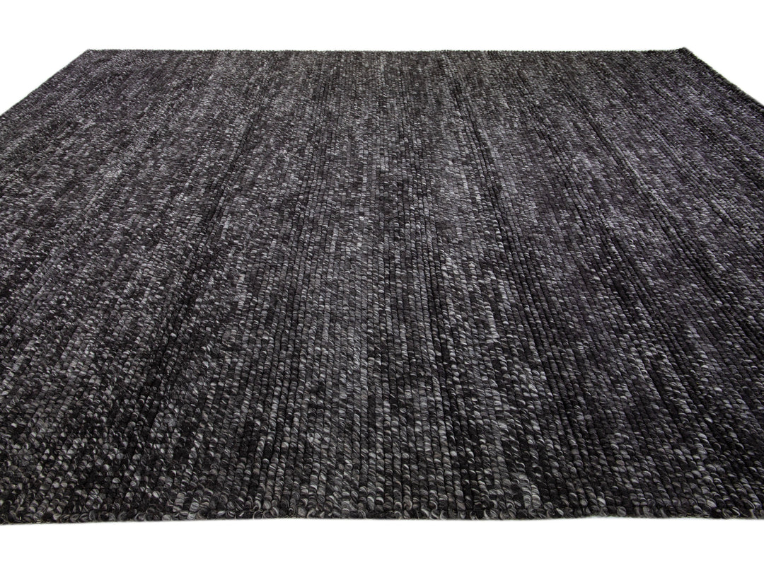 Modern Felted Texture Wool Rug 10 X 14