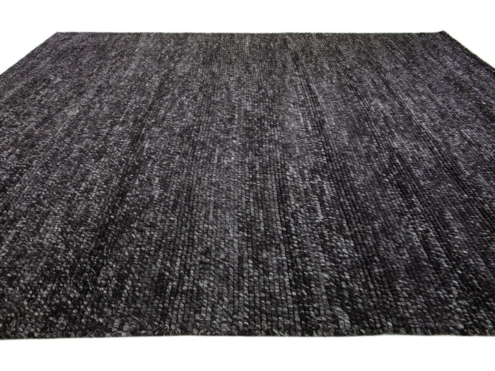 Modern Felted Texture Wool Rug 10 X 14