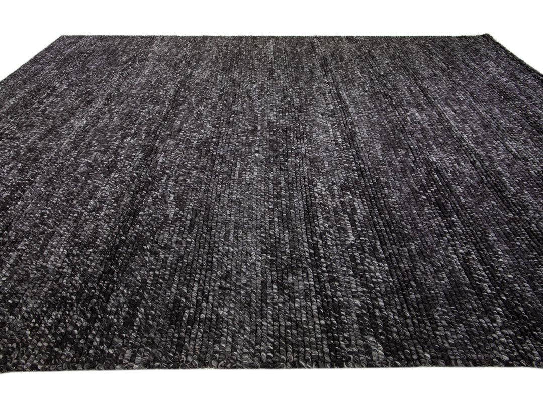 Modern Felted Texture Wool Rug 12 X 15