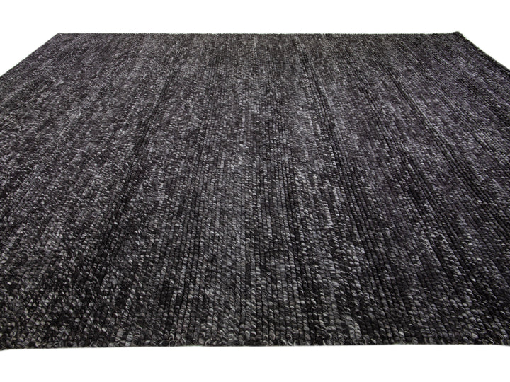 Modern Felted Texture Wool Rug 12 X 15