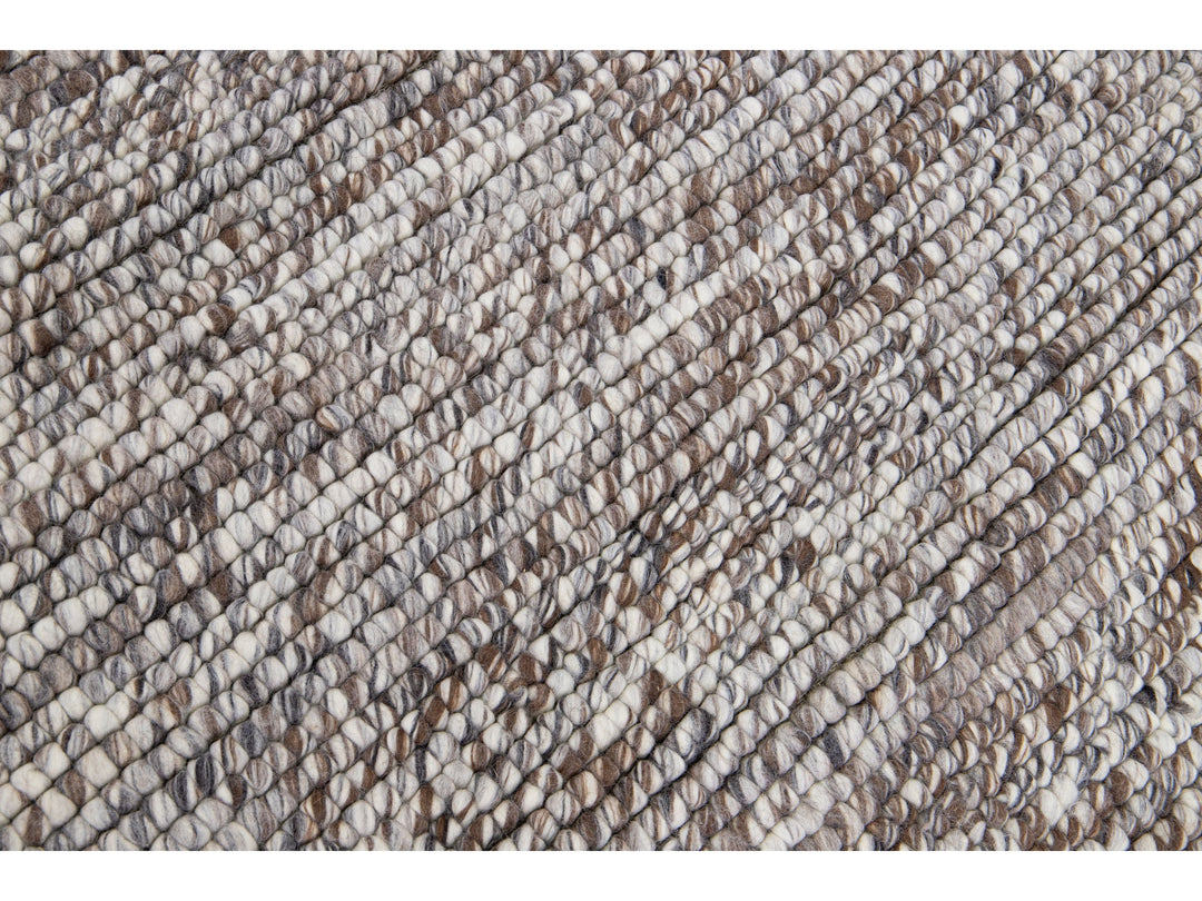 Modern Textured/Felt Wool Rug 9 X 12
