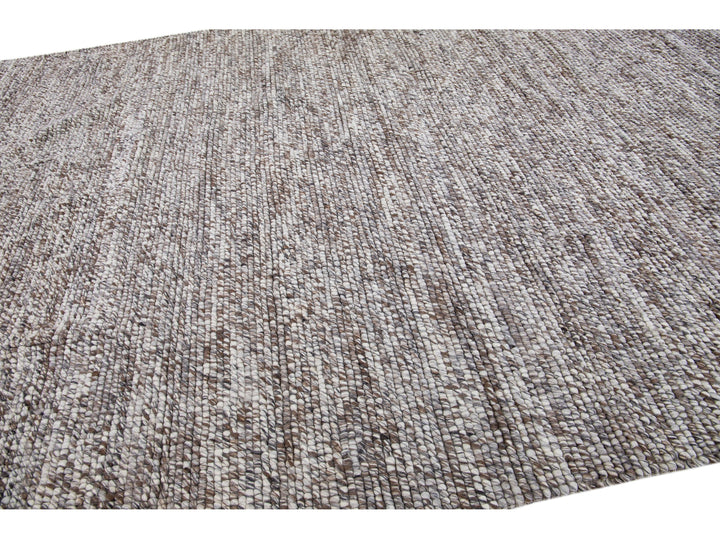 Modern Felted Texture Wool Rug 10 X 14