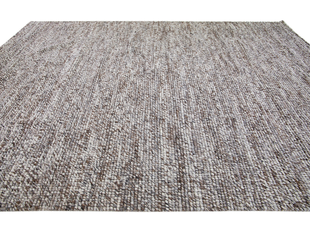 Modern Felted Texture Wool Rug 10 X 14