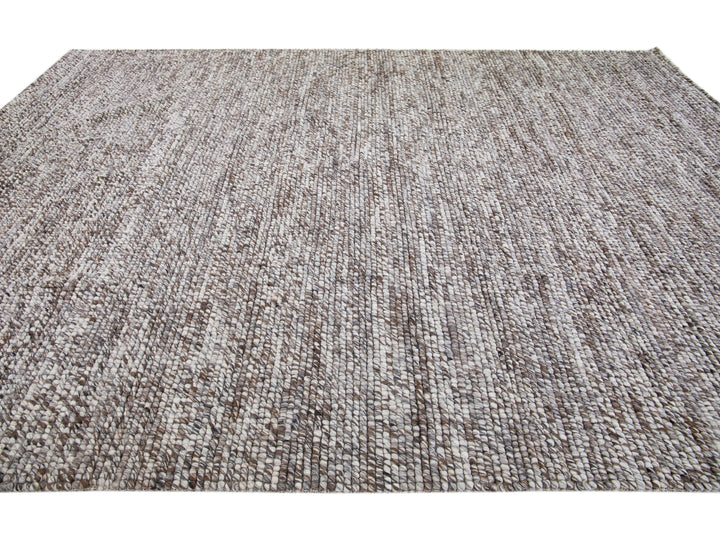 Modern Felted Texture Wool Rug 10 X 14