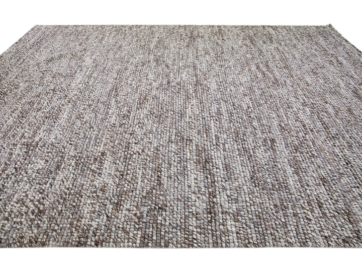 Modern Felted Texture Wool Rug 10 X 14