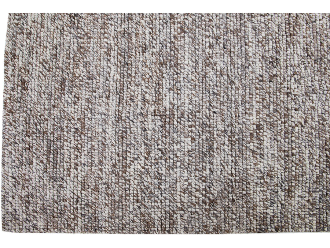Modern Felted Texture Wool Rug 10 X 14