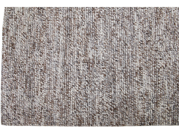 Modern Felted Texture Wool Rug 10 X 14