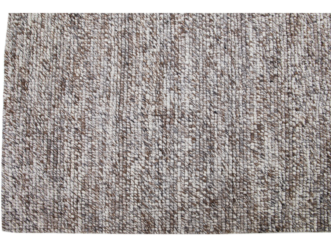 Modern Felted Texture Wool Rug 10 X 14