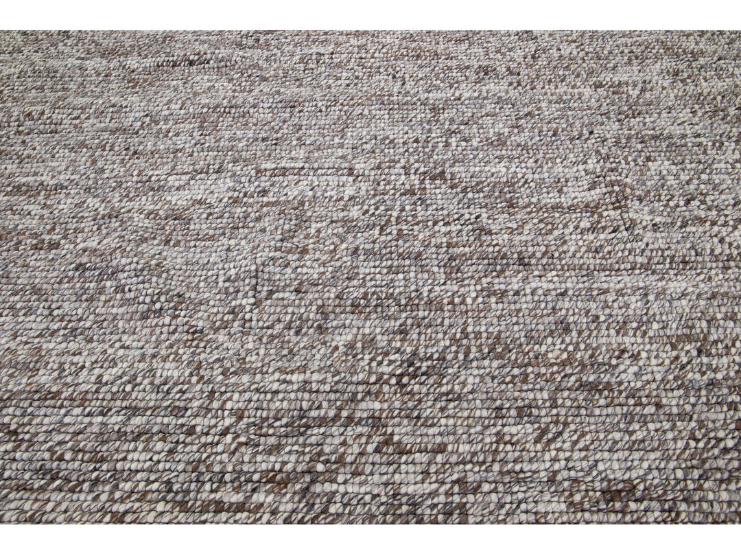 Modern Felted Texture Wool Rug 10 X 14