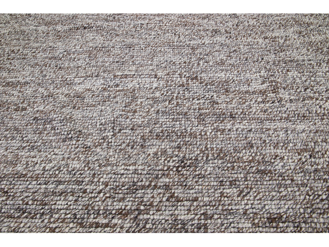 Modern Felted Texture Wool Rug 10 X 14