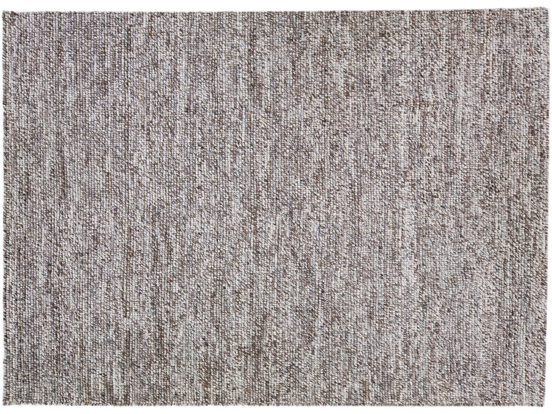 Modern Felted Texture Wool Rug 10 X 14