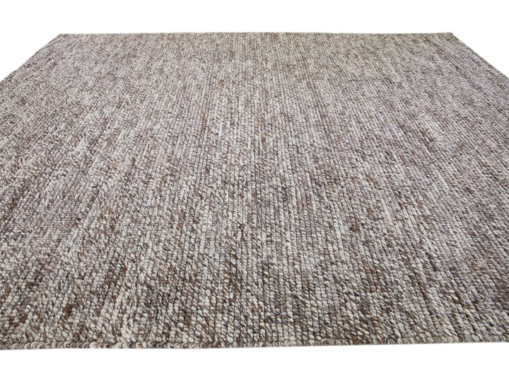 Modern Felted Texture Wool Rug 12 X 15