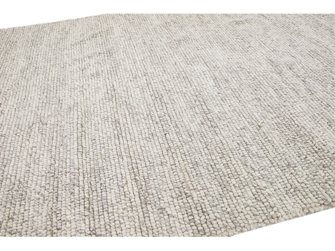 Modern Felted Texture Wool Rug 9 X 12
