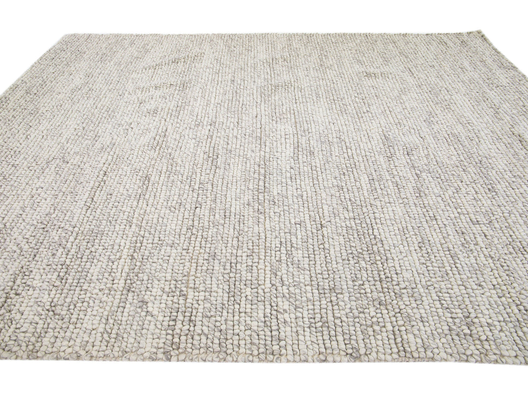 Modern Felted Texture Wool Rug 9 X 12