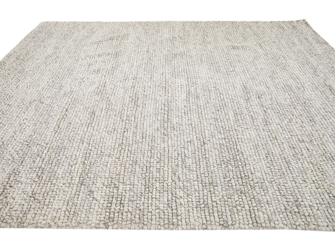Modern Felted Texture Wool Rug 9 X 12