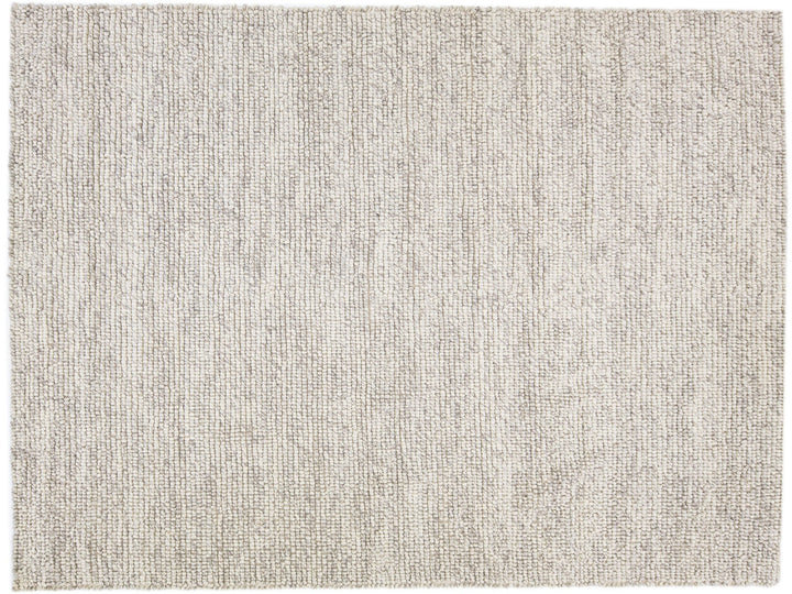 Modern Felted Texture Wool Rug 9 X 12
