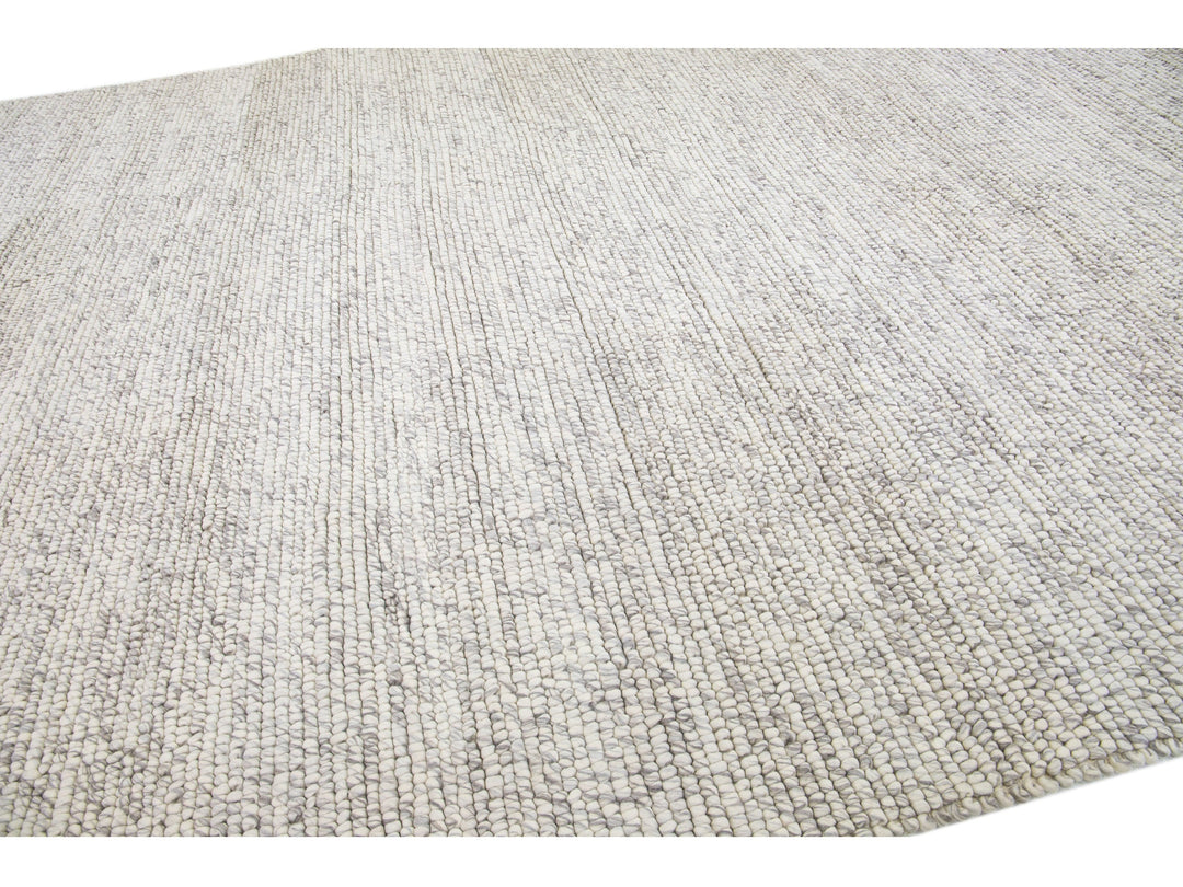 Modern Felted Texture Wool Rug 10 X 14