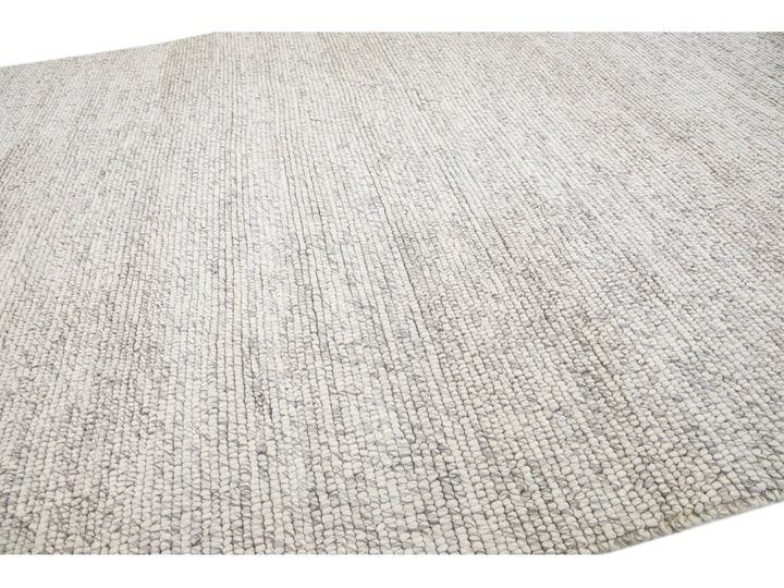 Modern Felted Texture Wool Rug 10 X 14