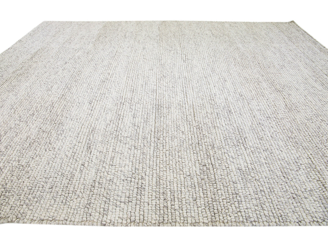Modern Felted Texture Wool Rug 10 X 14