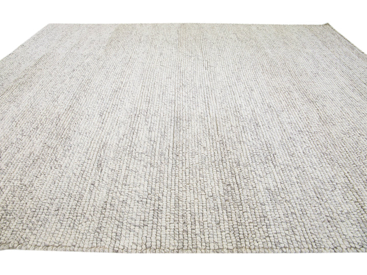 Modern Felted Texture Wool Rug 10 X 14